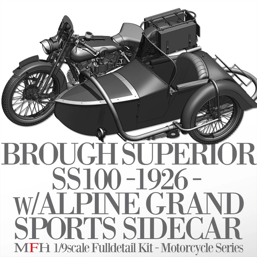 Brough Superior SS100 - 1926 Fulldetail Kit 1/9 - Model Factory Hiro 4 Brough Superior SS100 - 1926 Fulldetail Kit 1/9 - Model Factory Hiro - Image 2