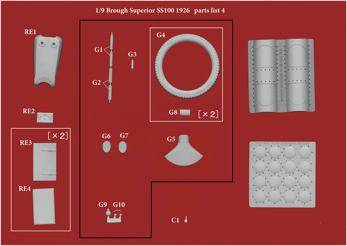 Brough Superior SS100 - 1926 Fulldetail Kit 1/9 - Model Factory Hiro 10 Brough Superior SS100 - 1926 Fulldetail Kit 1/9 - Model Factory Hiro - Image 8