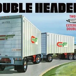 "DOUBLE HEADER" TANDEM VAN TRAILERS 1:25 SCALE MODEL KIT - AMT