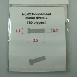 Metal Rivet No.2 Round Head Minus Rivets-L - Model Factory Hiro