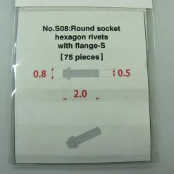 Metal Rivet No.S08 Round Socket Hexagon Rivets With Flange-S - Model Factory Hiro